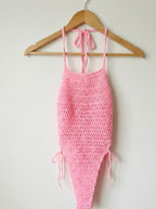 Pink plunge bodysuit