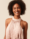 Blush Fringe top