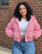 Pink bomber jacket pattern